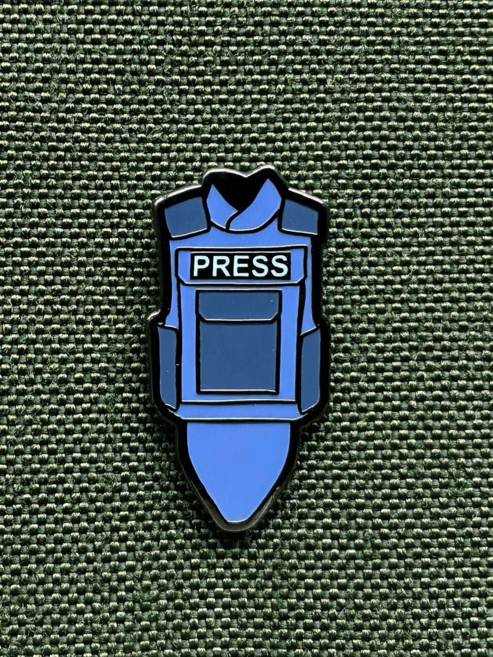 PRESS vest enamel pin